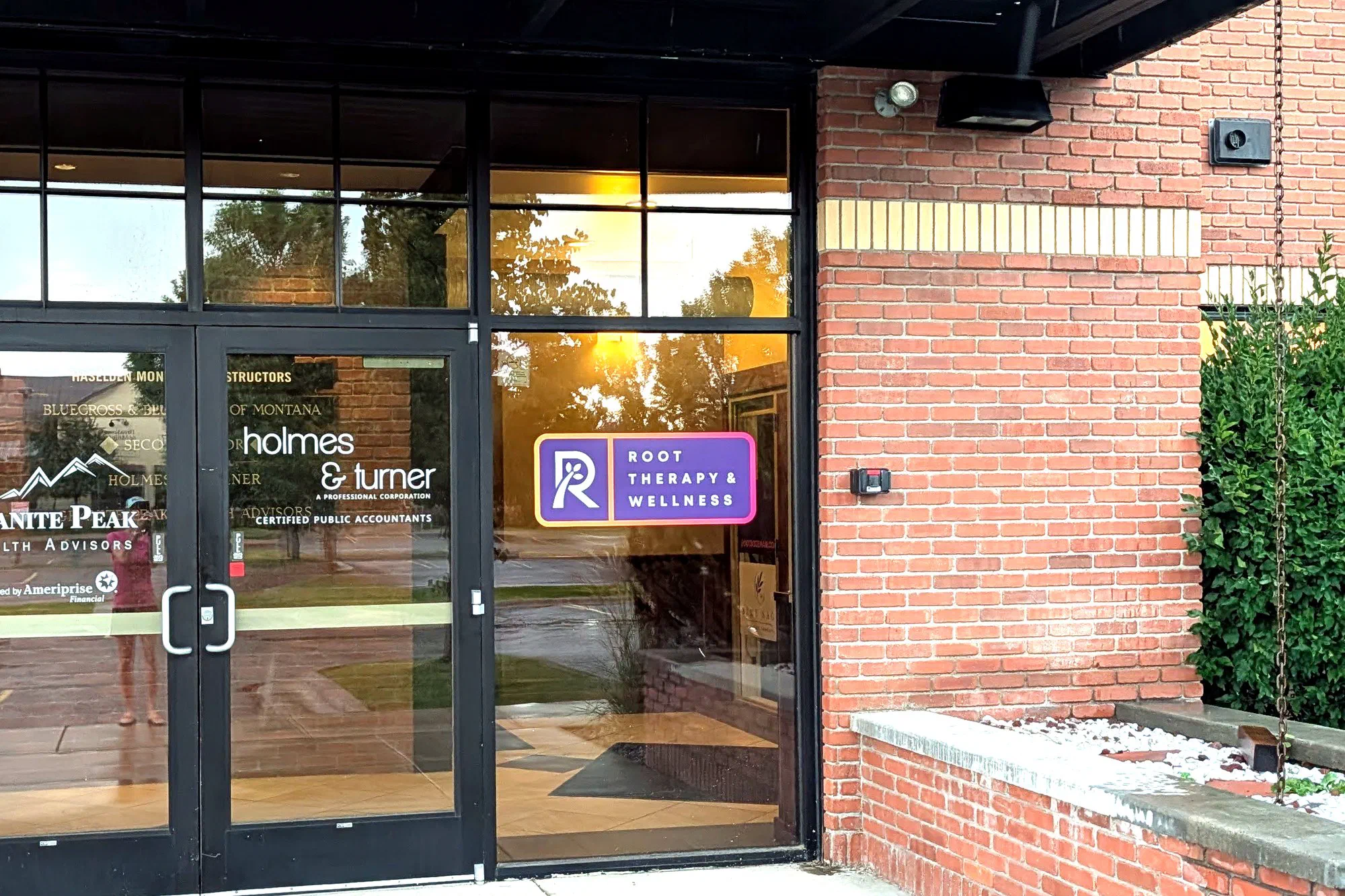 Building entrance at 1283 N 14th Ave, Bozeman, home of Root Therapy and Wellness